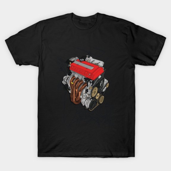 B16 Engine Vintage JDM VTEC High Revving Hatchback Tuning Unisex T-Shirt, up to size 3XL.