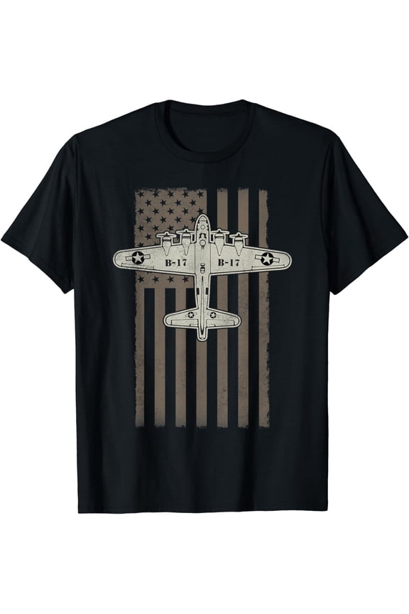 B17 Bomber WW2 Plane Aircraft USA Flag Veteran Pilot Gift T-Shirt mens t shirt，black，women，funny，misfits，men，journey，t-shirt