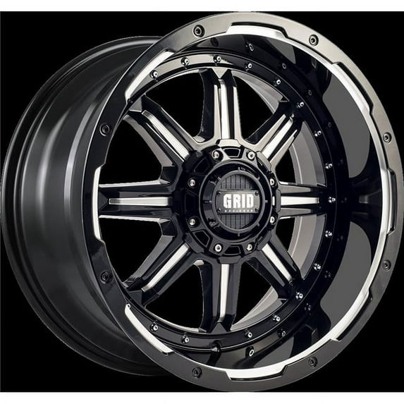 B18988M24 18 x 9 in. GD12 Wheel with Milled Lip, Gloss Black