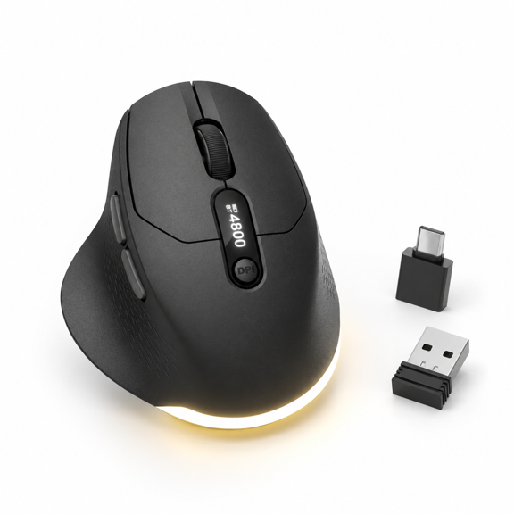 B18pro Tri-mode Wireless Mouse with LED Display for Laptops and Desktops