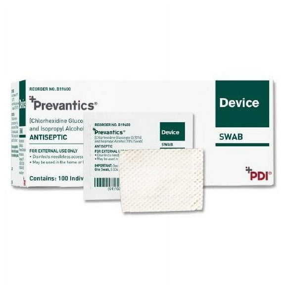 B19600 Prevantics Device Swab & , 3.125" Length, 1.125" Diameter (Pack of 100)