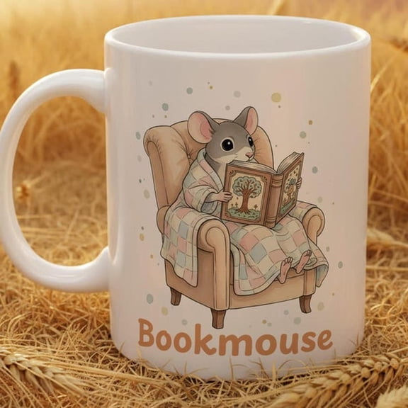 B1Ookmouse mug 11oz 15oz cute reading mouse ceramic tea cup gift for B1Ook lovers cozibrarian coffee mug for readers