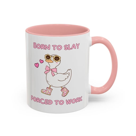 B1Orn To ailly Goose Mug B1Orn To ay Forced To Work T1ikTok meme Cute Coffee Y2k Mug Viral Meme Mug Funny Viral Meme Gen Z Mug