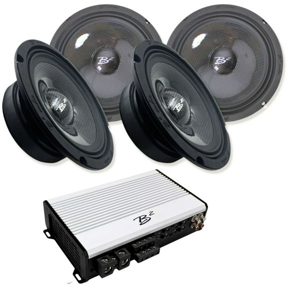 B2 Audio RAGE 1200.4 V2 4-Channel Amplifier w/RAGE8-CFM 8" Speaker Sets COMBO-16