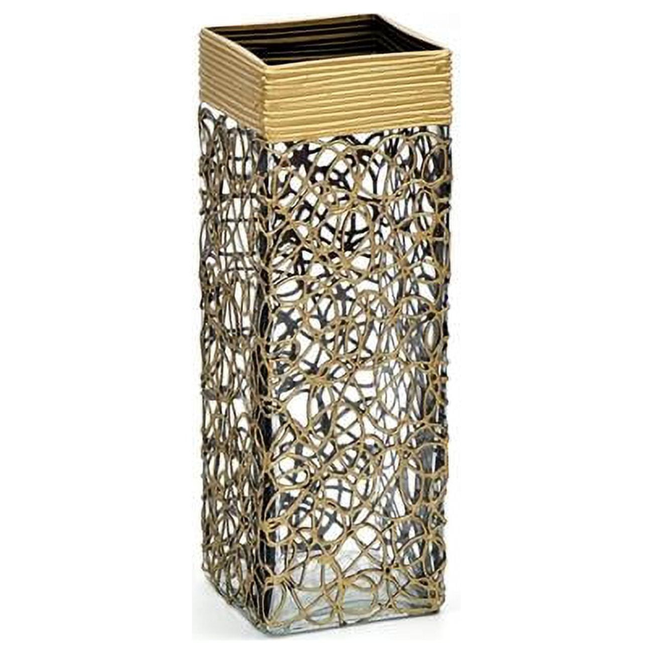 B2 Studio 6360-300-888 12 in. Art Decorated Square Table Glass Vase for ...