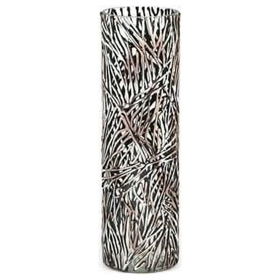 Brown branches decorated vase | Glass vase for flowers | Cylinder Vase | Interior Design | Home Decor | Large Floor Vase 16 inch