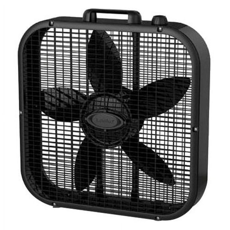 Lasko 20 in. 3 Speed Quiet Indoor Black Box Fan with Blades