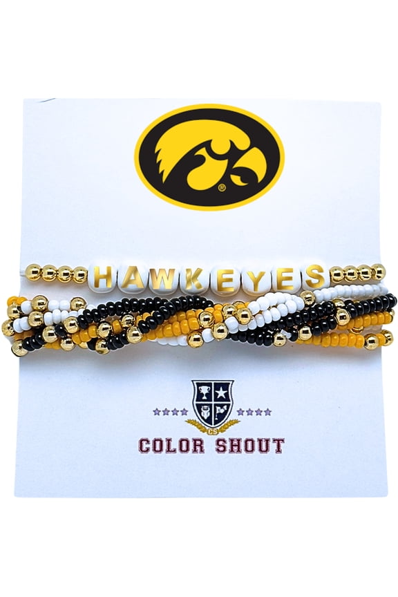 B209 - Iowa Hawkeye's 'Lucky 7' Bracelet Stack