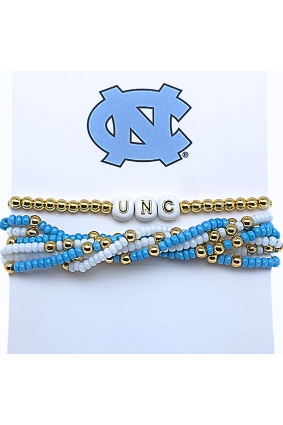 B209 - University of North Carolina 'Lucky 7' UNC Bracelet Stack