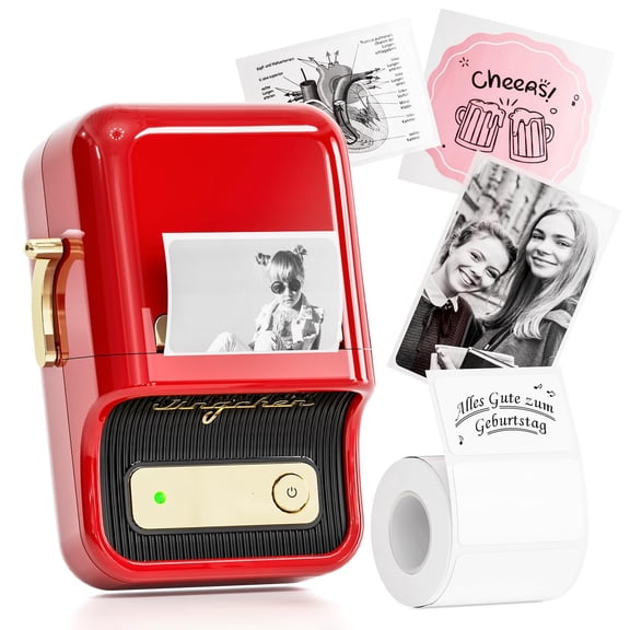 B21 Label Maker  2 Inch Portable Thermal Printer Machine With Tape Compatible Android Ios & Pc Labeling For Home Storage Office And Small Business Red