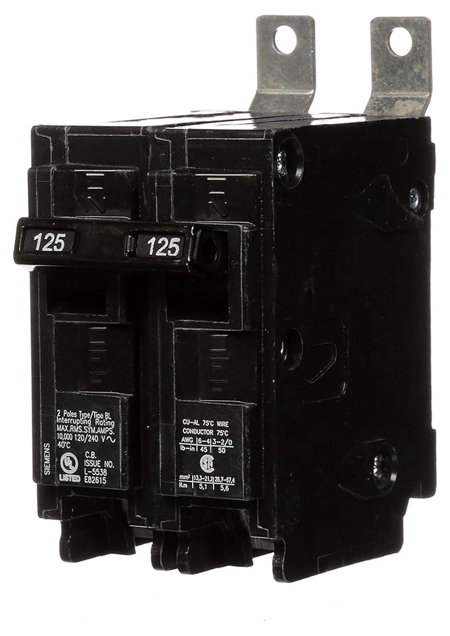 B2125 125-Amp Double Pole 120/240-Volt 10KAIC Bolt in Breaker