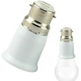 thumbnail image 1 of B22 to E27 Socket Adapter Converter - Universal Bulb Base for Ceiling Fans Chandeliers LED Lights, Heat-Resistant PC w/ 100-250V Voltage (1-Pack Safe Mount)​(White), 1 of 8