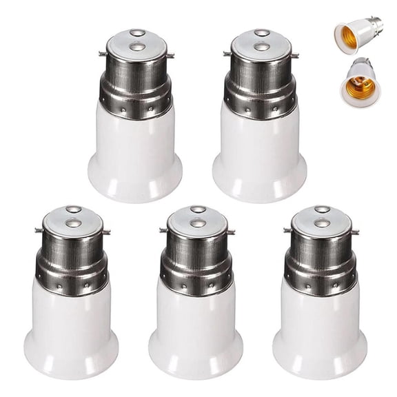 B22 to E27 Adapter, Lamp Socket Converter B22 to E27 Fitting, 5Pack