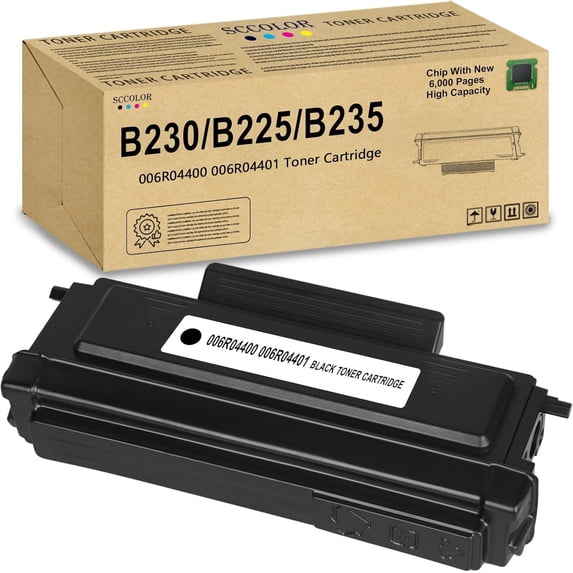 B230 B225 B235 Black Toner Cartridge 6,000 Pages Extra High Capacity 1-Pack Compatible 006R04400 006R04401 Toner Cartridge Replacement for Xerox B230 B225 B235 Printer