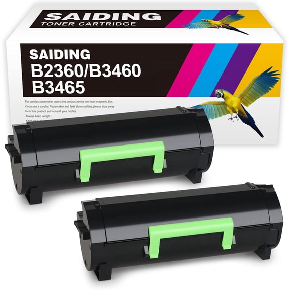 B2360 Toner Cartridge Compatible for Dell M11XH B3465 B3460 Black Toner for Dell B2360dn B2360d B3460dn B3465dn B3465dnf B3465dnf MFP Printer (2 Pack)