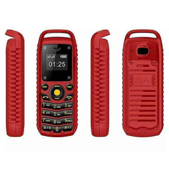 B25 Dual-SIM Mini Bar Phone 0.66-inch Screen 2G GSM Mobile Phone - Red