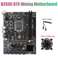 B250C BTC Mining Motherboard with SATA Cable+Fan 12XPCIE to USB3.0
