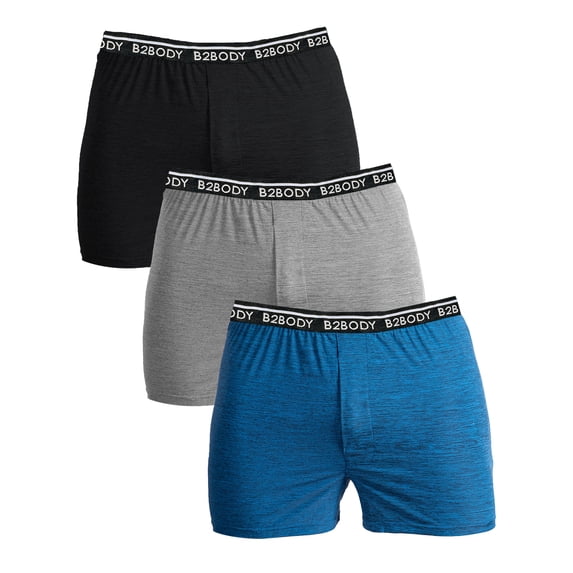 B2BODY Breathable Boxers with Soft Comfort Waistband for Men Small to Big and Tall Cool Touch Boxer