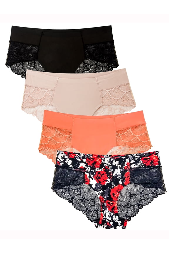 Women's Panties Beautiful Lace Hipster Small to Plus Sizes Multi-Pack