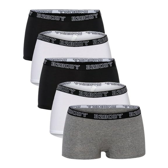 B2BODY Women's Panties Cotton Boyshort Underwear Small to Plus Sizes Multi-Pack