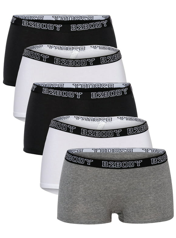 B2BODY Women's Panties Cotton Boyshort Underwear Small to Plus Sizes Multi-Pack