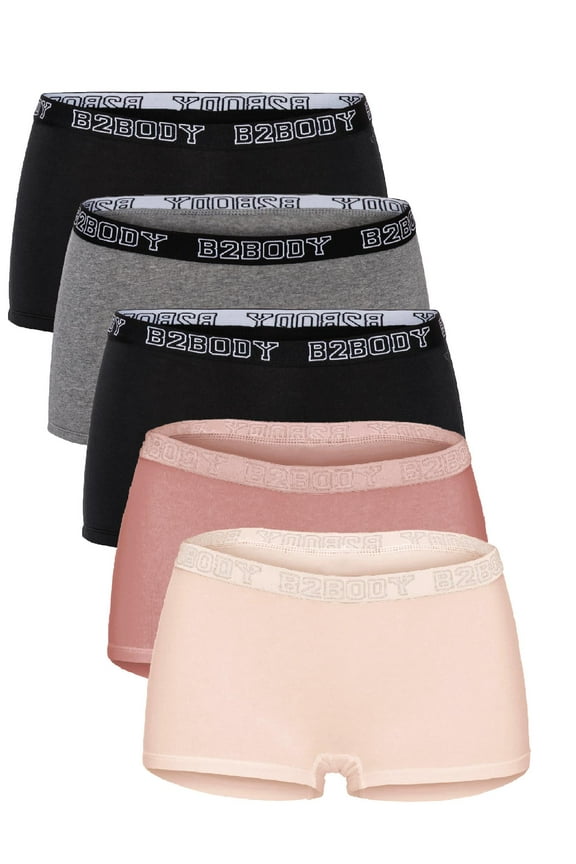 Women's Panties Cotton Boyshort Underwear Small to Plus Sizes Multi-Pack