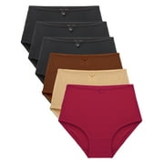 B2BODY Women's Panties High Waist Cool Feel Brief Small to Plus Size Multi-Pack
