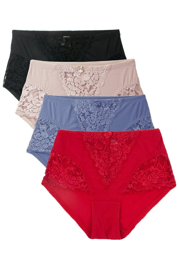 Women's Panties Lace High Waisted Briefs Small to Plus Sizes Multi-Pack