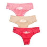 B2BODY Womens Panties Sexy Lace Front Keyhole Small to Plus Sizes Multi-Pack