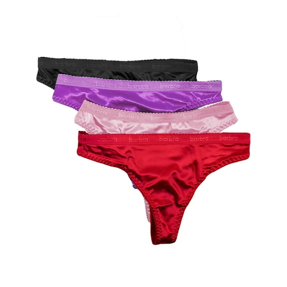 B2BODY Women's Panties Sexy Satin Thong Underwear Small to Plus Size Multi-Pack