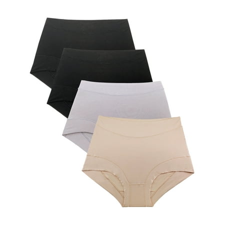 B2BODY Womens Bamboo Modal Boyshort Briefs Panties XS-3X Plus Sizes Multi-Pack