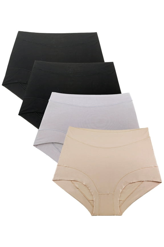 Womens Bamboo Modal Boyshort Briefs Panties XS-3X Plus Sizes Multi-Pack