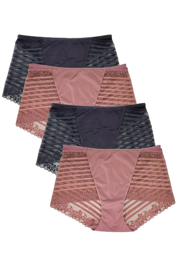 Womens Panties Lace Boy Shorts Underwear Small to Plus Size Multi-Pack