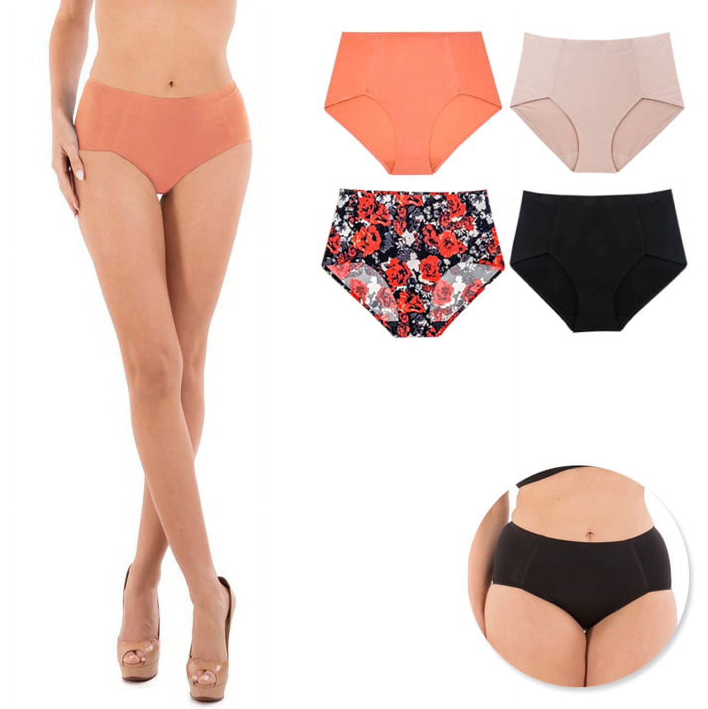 FINETOO XL-5XL Ladies Sexy Plus Size Seamless Underwear High-waist