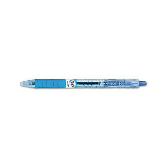 B2P Bottle-2-Pen Retractable Ballpoint Pen 0.7mm, Blue Ink, Translucent Blue Barrel, Dozen