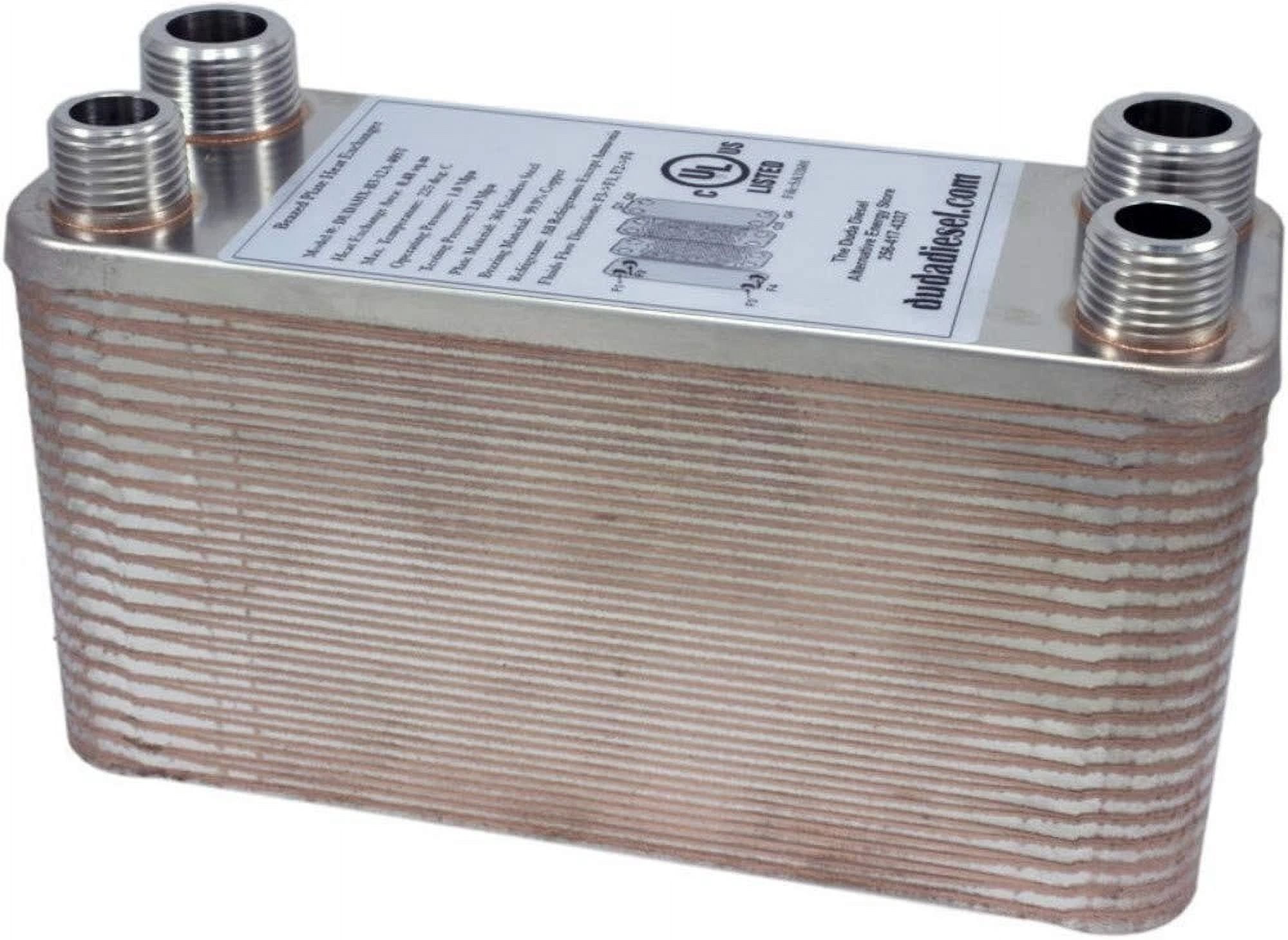 Heat Exchanger 3"x7.5" 40 Plates Brazed Plate Heat Exchanger 316L 3/4" MPT Heat Exchanger B3-12A Beer Wort Chiller For Hydronic Heating | US - View #4