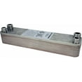 thumbnail image 1 of B3-23A 20 Plate Stainless Steel Heat Exchanger with 3/4" Male NPT x 1/2" Male NPT Ports Copper Brazed, 1 of 5
