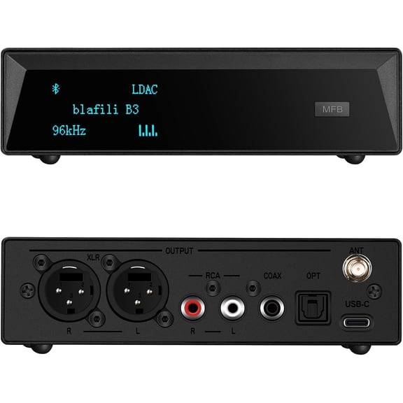 B3 Bluetooth Receiver for Mixers DJ PA & Stereo Systems | XLR RCA optical output LDAC and aptX HD ESS DAC custom Bluetooth name pairing password support