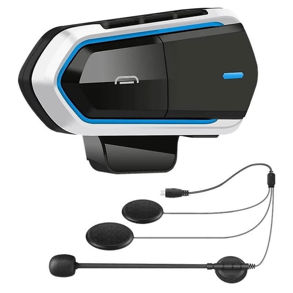 B35 Motorcycle Intercom Microphone, Bluetooth 5.0 Helmet Headset Interphone Fm Radio Hi-Fi Sound Quality Siri