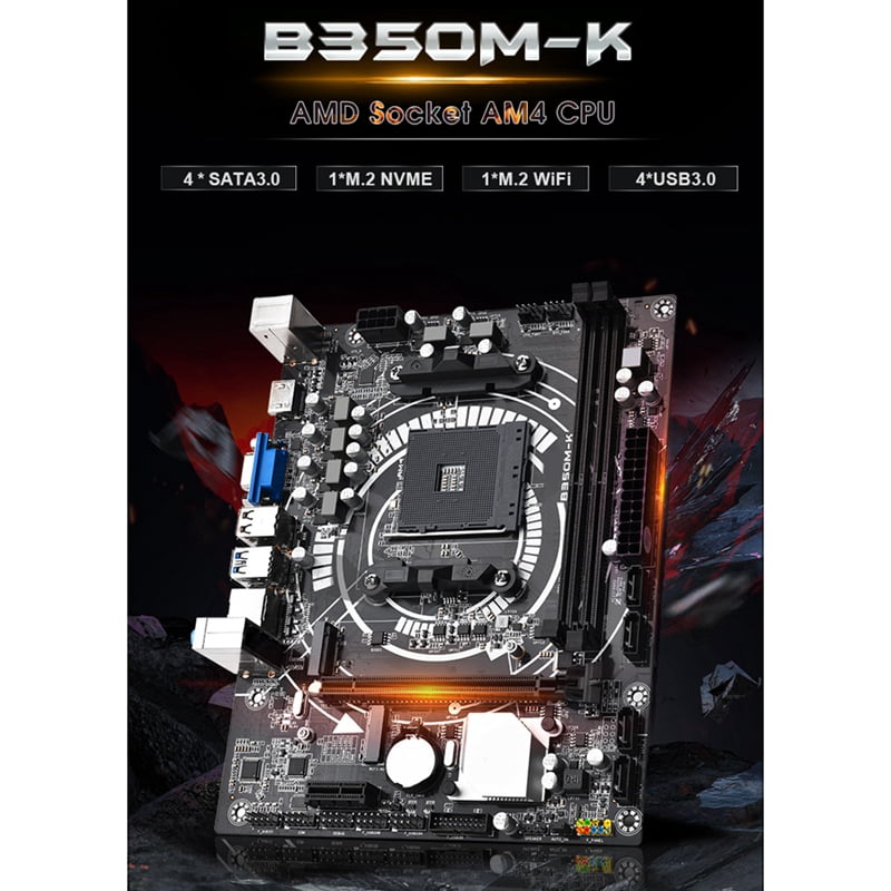 Am4 Motherboard B350M-K Computer Motherboard AMD Socket AM4 CPU