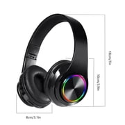 B39 LED Bluetooth V5.0 Headset Sports Headphone Subwoofer Wireless Stereo Support Card Earphone,Black