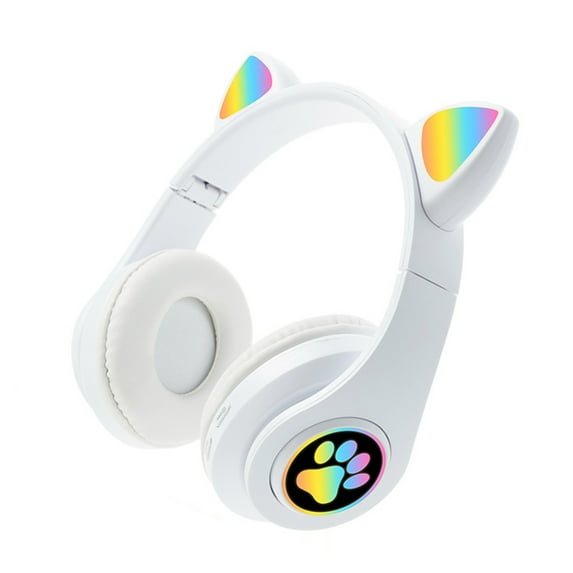 B39M Cat Ears Noise Canceling Headset Stereo Lighting Headphones Wireless Headphones for Smart Phones Computer Laptop
