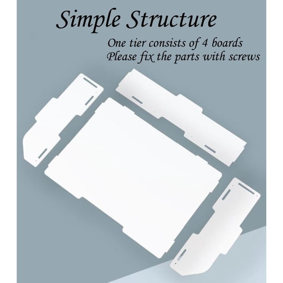 B4 Stackable Paper and Letter Tray, Desktop Organizer Storage, File Sorter with Adjustable Shelves for Home/Office/School (3, B4 Horizontal,White)