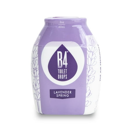 B4 Toilet Drops Toilet and Bathroom Deodorizer and Air Freshener, Lavender Spring