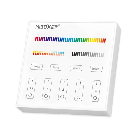 Miboxer B4-W - 4-Zone RGB+CCT Wall Panel LED Remote 2.4GHz – White