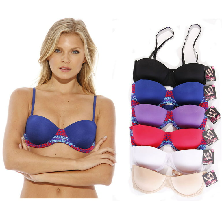 B40010-36DD Just Intimates Women's Bras (Pack of 6) (Push Up