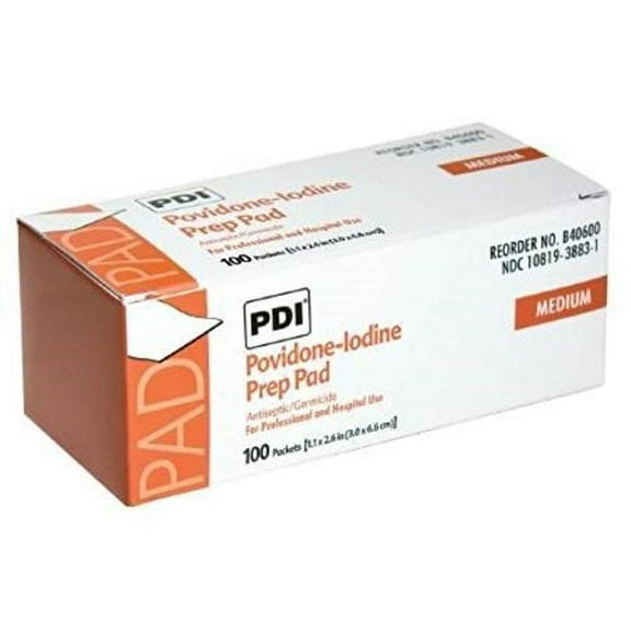 B40600 PT# B40600- Prep Surgical Pads PVP Iodine PDI Med 100/Bx by, PDI Professional Disposables