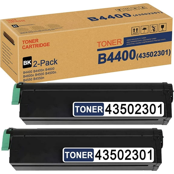 B4400 Toner Cartridge (2-Black) Replacement for OKI B4400 B4400n B4600 Printers