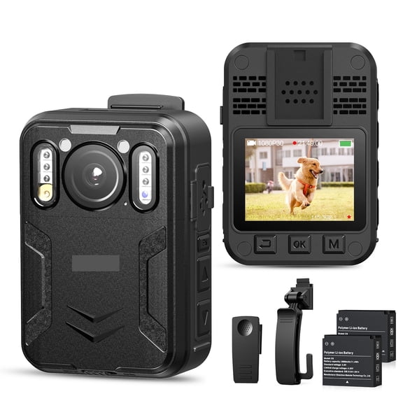 B4K2 128G 4K Small Body Camera GPS Police Cam Two 3000mAh Batteries 16H Recording Mini Camcorders With Charging Dock ,Ultra HD