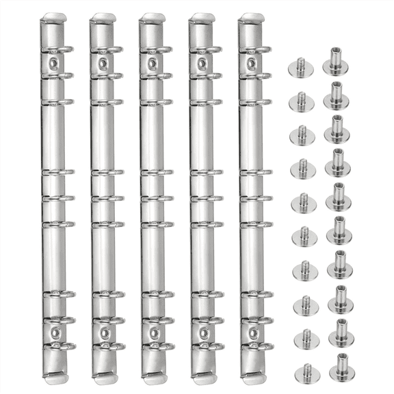 B5 9-Hole Ring Binder Mechanisms, 4 Set Spine Replacement for Planners,2cm, Silver